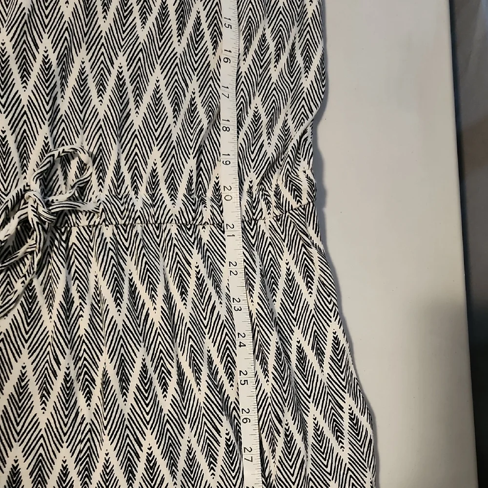 Black and White Chevron Jumpsuit with Tapered Legs - Picture 8 of 10